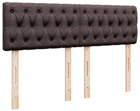 Cama com molas/colchão 140x200 cm tecido castanho-escuro