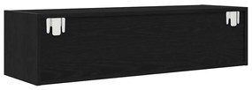 Armário de TV vidaXL Preto Carvalho 100x31x25,5 cm Madeira de engenhar