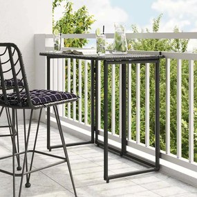 Mesa de jardim dobrável 90x51x75 cm vime PE preto