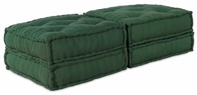 Puff Modular vidaXL 2 peças Verde Tecido