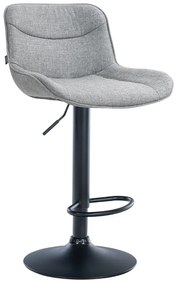 Banco alto em tecido com estrutura preta 85-106 x 49 x 51 cm cinzento