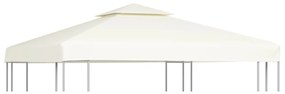 vidaXL Cobertura de substituição p/ gazebo 310 g/m² branco nata 3x3 m