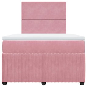 Cama boxspring com colchão 120x190 cm veludo rosa