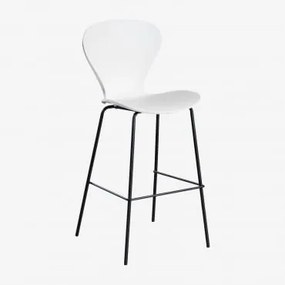 Taburete Alto Fora Branco & ↑76 Cm & Negro - Sklum