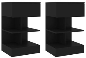 vidaXL Mesas de cabeceira 2 pcs 40x35x65 cm preto