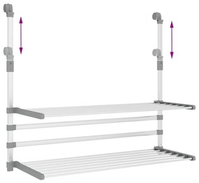 Estendal para varanda 89x25x(60-95) cm alumínio