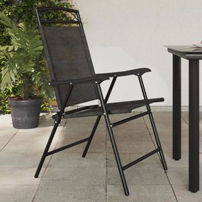 vidaXL Cadeiras de jardim dobráveis 8 pcs aço/textilene cinza mesclado
