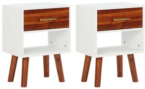 Mesas de cabeceira 2 pcs 40x30x57 cm madeira de acácia maciça