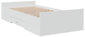 Estrutura de cama c/ gavetas 100x200cm derivados madeira branco