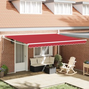 Toldo Retrátil Manual vidaXL Vermelho 450x300 cm