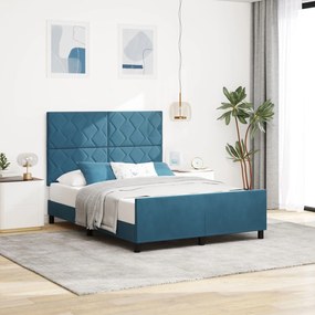 Cama vidaXL Azul Escuro 140x190 cm Veludo