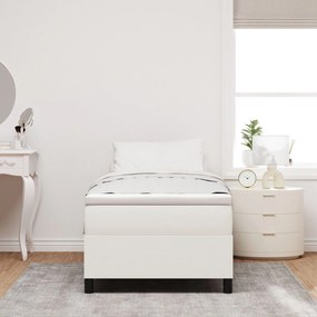 Cama Box Spring com Colchão Creme 80x200 cm Tecido de Corduroy