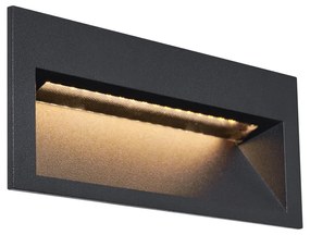 Aplique de Parede Embutido Moderno Preto 16cm incl. LED IP65 - Mert Moderno