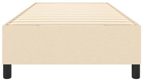 Estrutura de cama sem colchão 90x200 cm tecido creme
