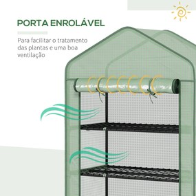 Estufa de Jardim de 5 Prateleiras Estufa Resistente com 1 Porta com Fe