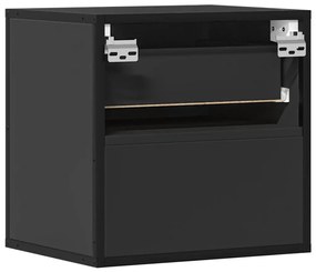 Mesas de cabeceira de parede 2 pcs 40x31x39,5 cm preto