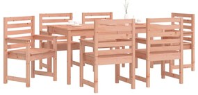 7 pcs conj. jantar p/ jardim madeira de douglas maciça