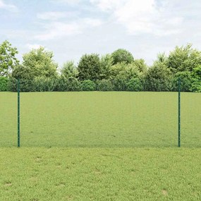 vidaXL Cerca de Arame Soldado com 22 Postes U Verde 1x50 m Aço