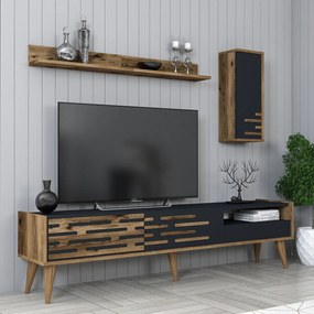 Móvel TV Valensiya – Nogueira Antracite – 180x35x45 cm