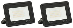 vidaXL Projetores c/ iluminação LED 2 pcs 30 W branco quente