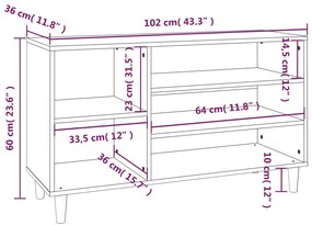 Sapateira 102x36x60 cm derivados de madeira branco