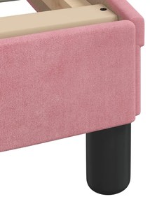 Estrutura cama c/ cabeceira sem colchão 90x190 cm veludo rosa