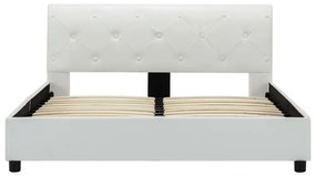 Estrutura de cama 140x200 cm couro artificial branco