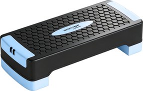 SPORTNOW Plataforma de Step ajustável Fitness Aerobic Stepper com 2 níveis (11/16 cm) 2 bandas de resistência, Tapete Antiderrapante Azul | Aosom Portugal