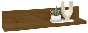 Prateleiras de parede 2 pcs 50x11x9cm pinho maciço castanho-mel