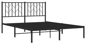 Estrutura de cama com cabeceira 140x190 cm metal preto