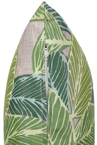 Conjunto de 2 almofadas exteriores com motivo de folha 45 x 45 cm verde VARKOS Beliani