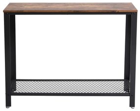 Mesa de consola de estilo industrial simples 101,5 x 80 x 35 cm Castanho Vintage-preto