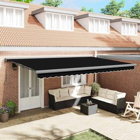 vidaXL Toldo Retrátil Automático Preto 500x300 cm