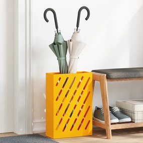 vidaXL Suporte de Guarda-Chuva Amarelo Mostarda da 28x12x41 cm em Aço