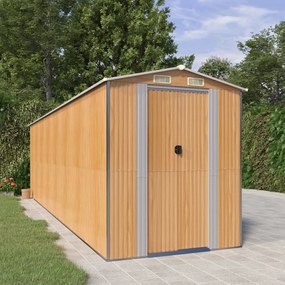 vidaXL Abrigo de jardim 192x689x223 cm aço galvanizado castanho