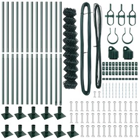 Conjunto de Postes de Cerca Prateado 25 x 0.8 m Aço Galvanizado