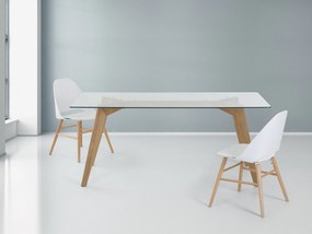 Mesa de jantar com tampo de vidro 180 x 90 cm HUDSON Beliani