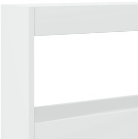 Armário de cabeceira com luzes LED 200x17x102 cm branco