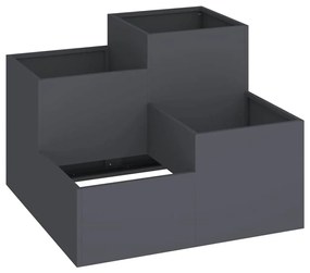 Jardineira vidaXL 80x80x60 cm Aço Antracite