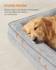Cama ortopédica para cães 112 x 81 x 17 cm, com capa removível cinzento