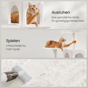 Arranhador para gatos 55 x 45 x 143 cm branco
