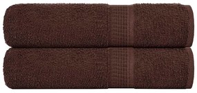 vidaXL Toalhas de mãos 2 pcs 50x100 cm 360 gsm 100% algodão castanho