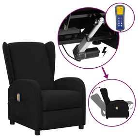 vidaXL Poltrona de massagens elevatória tecido preto