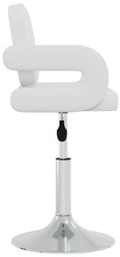 Cadeiras de jantar giratórias 4 pcs couro artificial branco