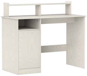 HOMCOM Secretária Moderna com Prateleiras e Suporte para Monitor Mesa de Estudo 108x50x94 cm Creme