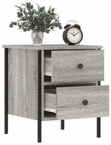 Mesa cabeceira 40x42x50 cm derivados de madeira cinzento sonoma