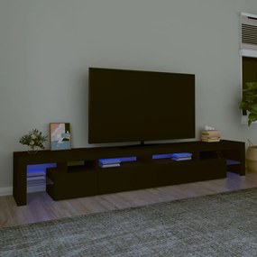 vidaXL Móvel de TV com luzes LED 260x36,5x40 cm preto