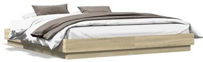 vidaXL Estrutura de cama 180x200 cm derivados madeira carvalho sonoma