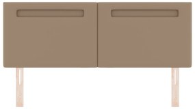 Cabeceira vidaXL Design Simples Cappuccino 140 cm em Couro Sintético