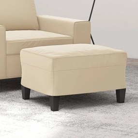vidaXL Apoio de pés tecido de microfibra 60x50x41 cor creme
